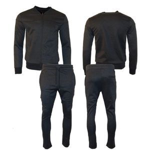 Men's Jogger 2-Piece Set Full Zip Solid Long Sleeve & Drawstring Pant Tracksuit